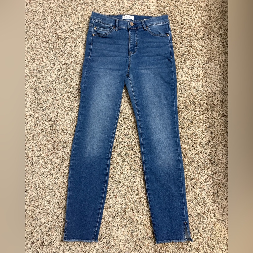 Nicole Miller High Rise Frayed Ankle Skinny Jeans Size 6